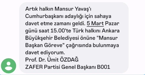 Zafer Partisi toplu mesaj gönderip, 'Yavaş' çağrısı yaptı: Herkes ABB'nin önüne!