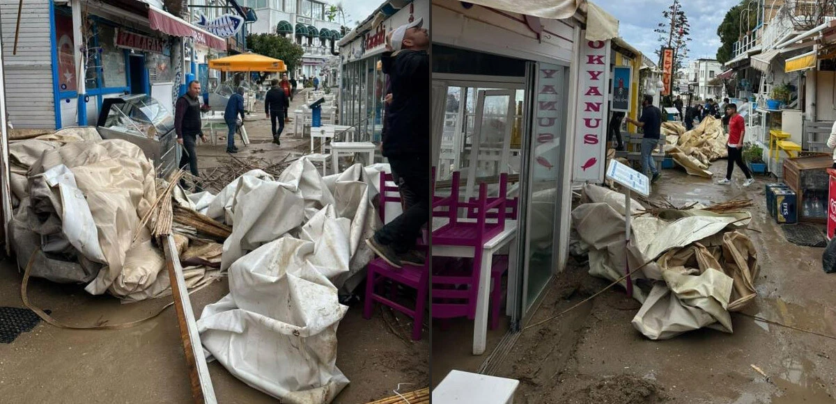 Bodrum’u fırtına vurdu: Çatıları uçtu, camlar kırıldı