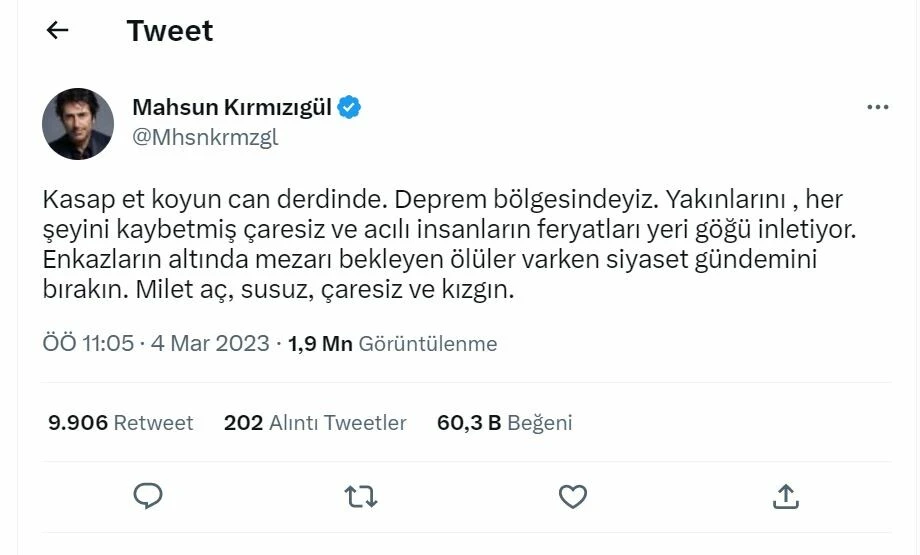 Mahsun Kırmızıgül'den siyaset gündemine tepki: Kasap et koyun can derdinde!
