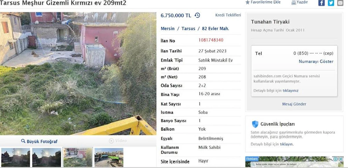 Türkiye'nin konuştuğu 'gizemli ev' satışa çıktı: Değeri dudak uçuklattı