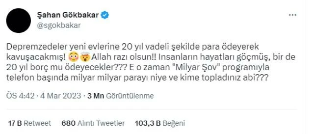 Şahan Gökbakar, depremzedelere yapılan konutlar için ücret talebine isyan etti: Milyar milyar parayı niye topladınız abi?