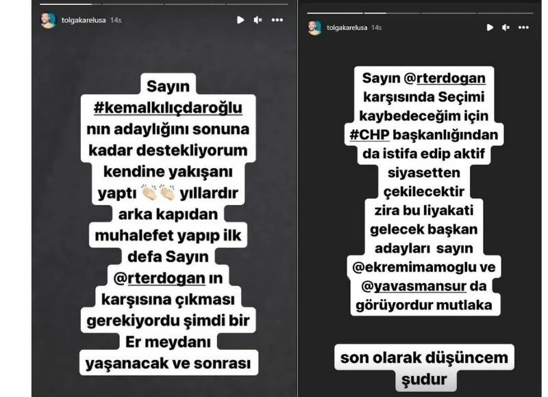 ABD’ye yerleşip tır şoförü olan oyuncu Tolga Karel, cumhurbaşkanı adayını açıkladı: Hizmetler Allah sevgisi içindir!