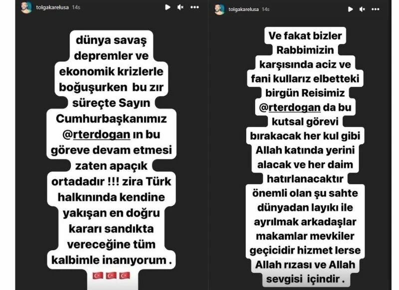 ABD’ye yerleşip tır şoförü olan oyuncu Tolga Karel, cumhurbaşkanı adayını açıkladı: Hizmetler Allah sevgisi içindir!