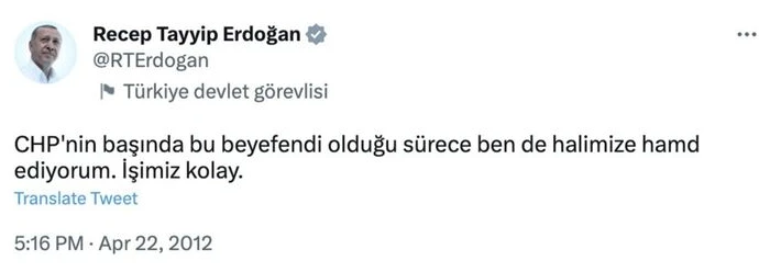 Cumhurbaşkanı Erdoğan'ın 2012'de attığı tweet yeniden gündem oldu: İşimiz kolay
