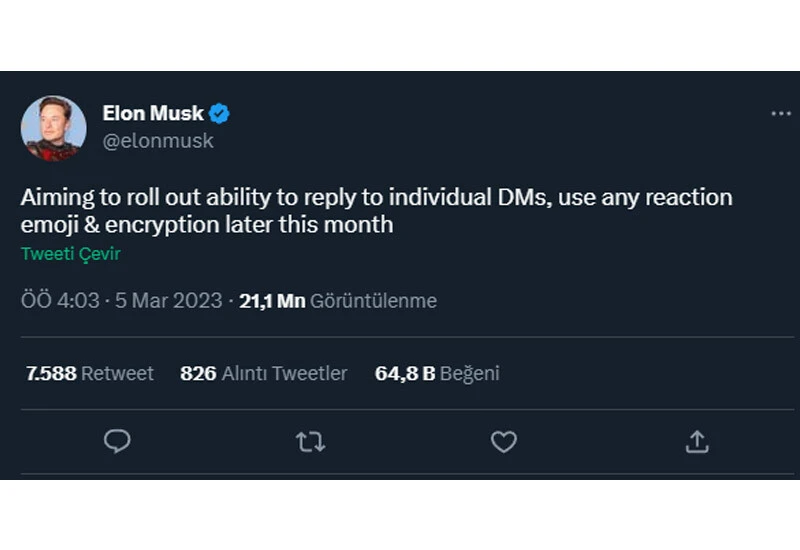 Elon Musk, Twitter'a gelecek yeni özellikleri açıkladı: Uçtan uca şifreleme ve dahası!