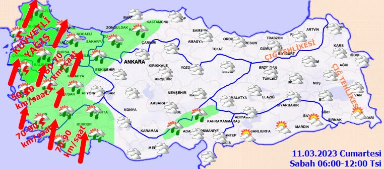 Son dakika! Meteoroloji bölge bölge uyardı: Kuvvetli geliyor, dikkatli olun (11 Mart hava durumu)
