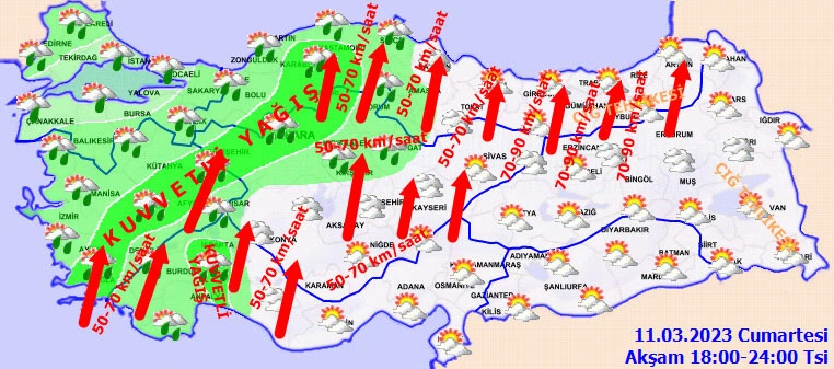 Son dakika! Meteoroloji bölge bölge uyardı: Kuvvetli geliyor, dikkatli olun (11 Mart hava durumu)