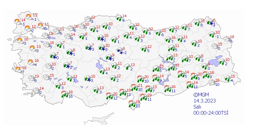 Meteoroloji yeni haftanın hava tahmin raporunu paylaştı: Sağanak ve karla karışık yağmur uyarısı!