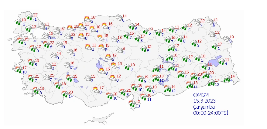 Meteoroloji yeni haftanın hava tahmin raporunu paylaştı: Sağanak ve karla karışık yağmur uyarısı!