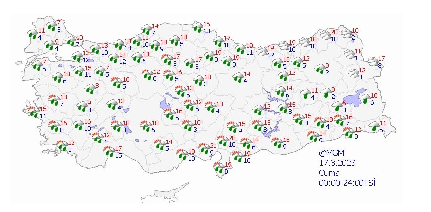 Meteoroloji yeni haftanın hava tahmin raporunu paylaştı: Sağanak ve karla karışık yağmur uyarısı!