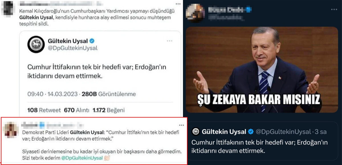 DP lideri Gültekin Uysal, paylaşımıyla gündem oldu! Apar topar silmek zorunda kaldı