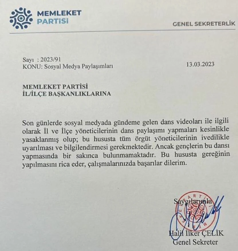 Memleket Partisi’nde ‘İnce’ dansı yasaklandı! Parti yöneticilerine bildiri gönderildi