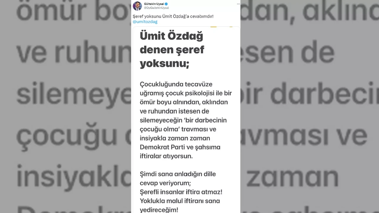 DP lideri Gültekin Uysal, paylaşımıyla gündem oldu! Apar topar silmek zorunda kaldı