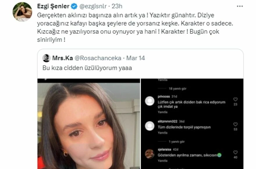 Yalı Çapkını fanları hakaret yağdırdı! Oyuncu Ezgi Şenler sessiz kalamadı!