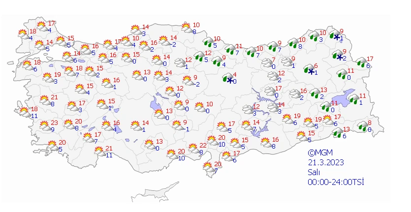 Sıcaklıklar tekrar yükselişe geçti: Batı’da güneş, Doğu’da sağanak ve kar var (Yeni haftanın hava durumu)