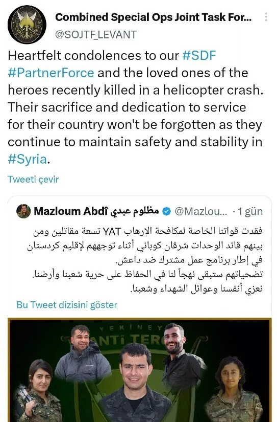 ABD'den terör örgütü YPG'ye başsağlığı: Küstahça 'kahraman' ilan ettiler