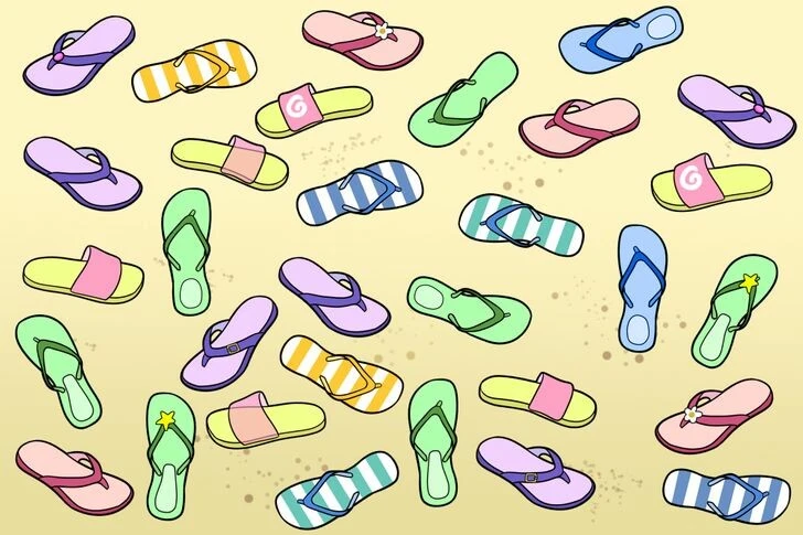 Görsel zekası 140 olanlar anında çözüyor: Çifti olmayan terliği bulmak için 13 saniyeniz var!