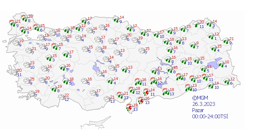 Batı’da güneş Doğu’da sağanak ve kar var! Meteoroloji haftanın son iş gününde hava tahmin raporunu paylaştı