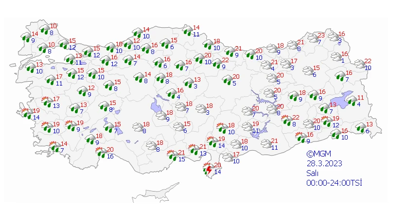 Batı’da güneş Doğu’da sağanak ve kar var! Meteoroloji haftanın son iş gününde hava tahmin raporunu paylaştı