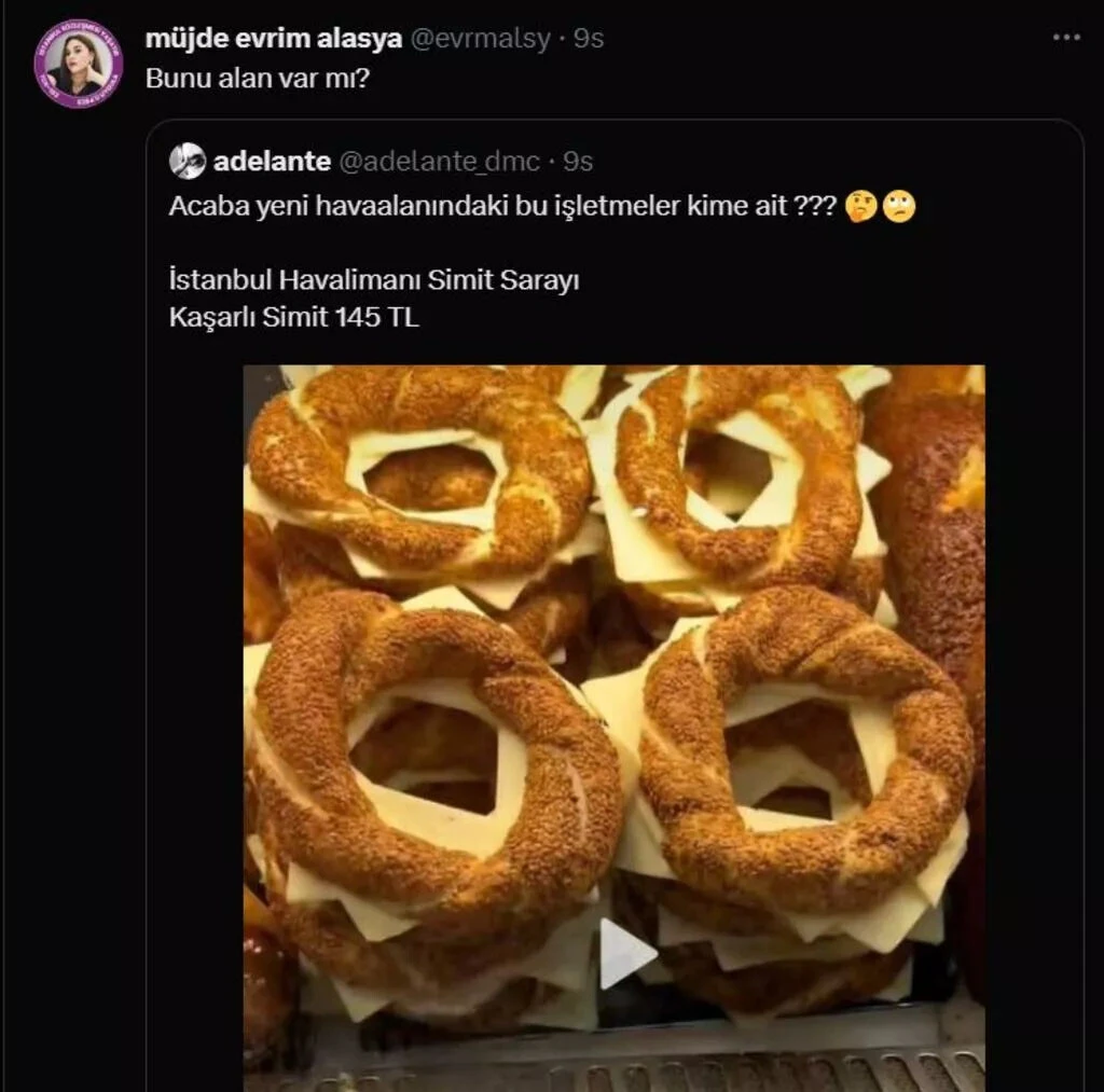 Kızılcık Şerbeti’nin Kıvılcımı’ndan havalimanındaki simit fiyatına sert tepki: Adeta şoke oldu