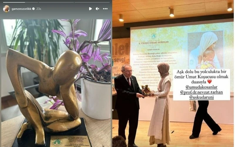 Yardımdan yardıma koşan Gamze Özçelik, Örnek Kişi ödülünün sahibi oldu!