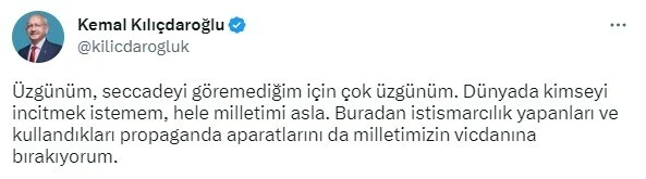 Seccadeye ayakkabıyla basan Kemal Kılıçdaroğlu'ndan ilk açıklama: Çok üzgünüm