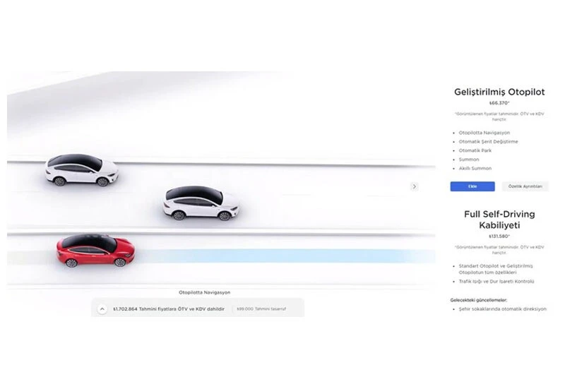 Türkiye’ye gelen Tesla’nın otomatik pilot ücreti belli oldu