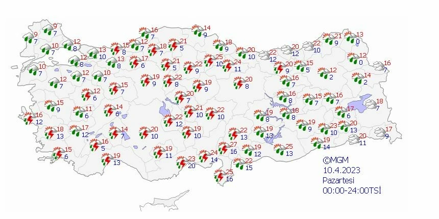 Kara bulutlar gökyüzünü kapladı! Sağanak ve fırtına için Meteoroloji saat vererek uyardı (6 Nisan 2023 hava durumu)