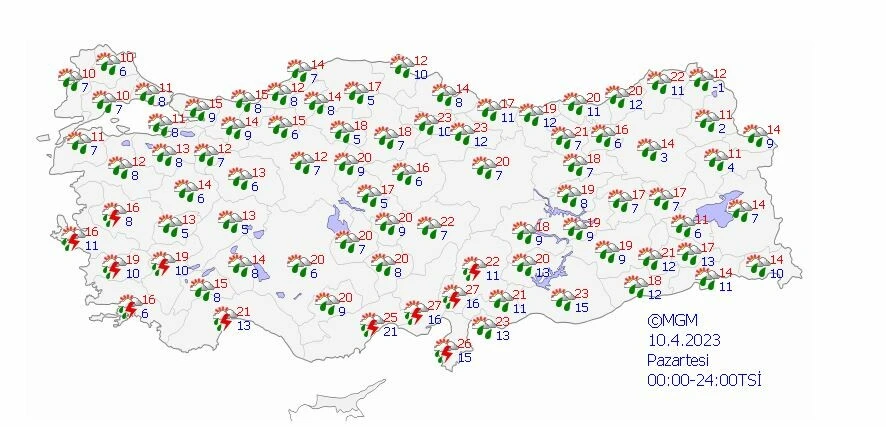Önce sağanak sonra güneş! Meteoroloji haftanın son iş gününde hava tahmin raporunu paylaştı