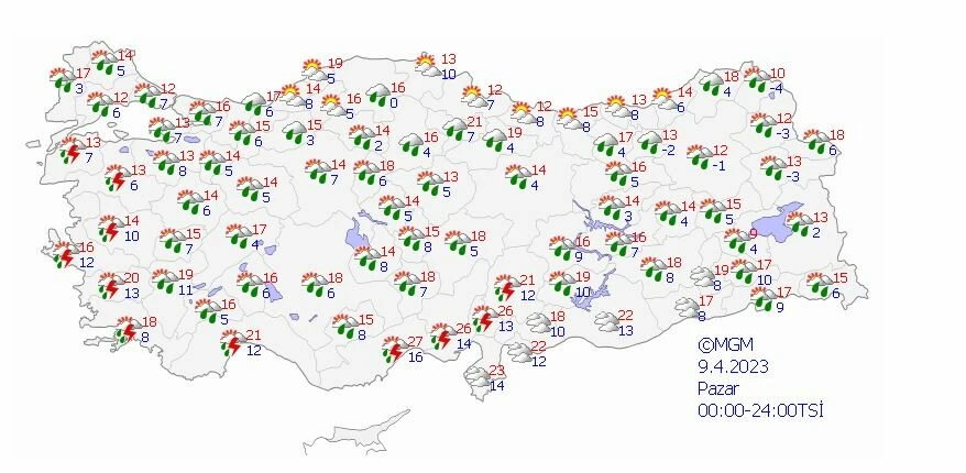 Önce sağanak sonra güneş! Meteoroloji haftanın son iş gününde hava tahmin raporunu paylaştı