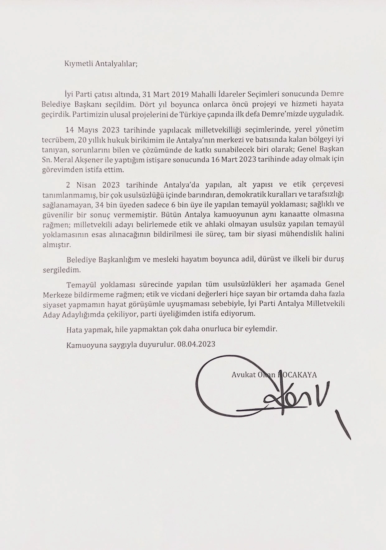 İYİ Parti'de 'hile' iddiası istifa getirdi! Hem adaylıktan hem de partiden çekildi İYİ Parti'de 'hile' iddiası istifa getirdi! Hem adaylıktan hem de partiden çekildi
