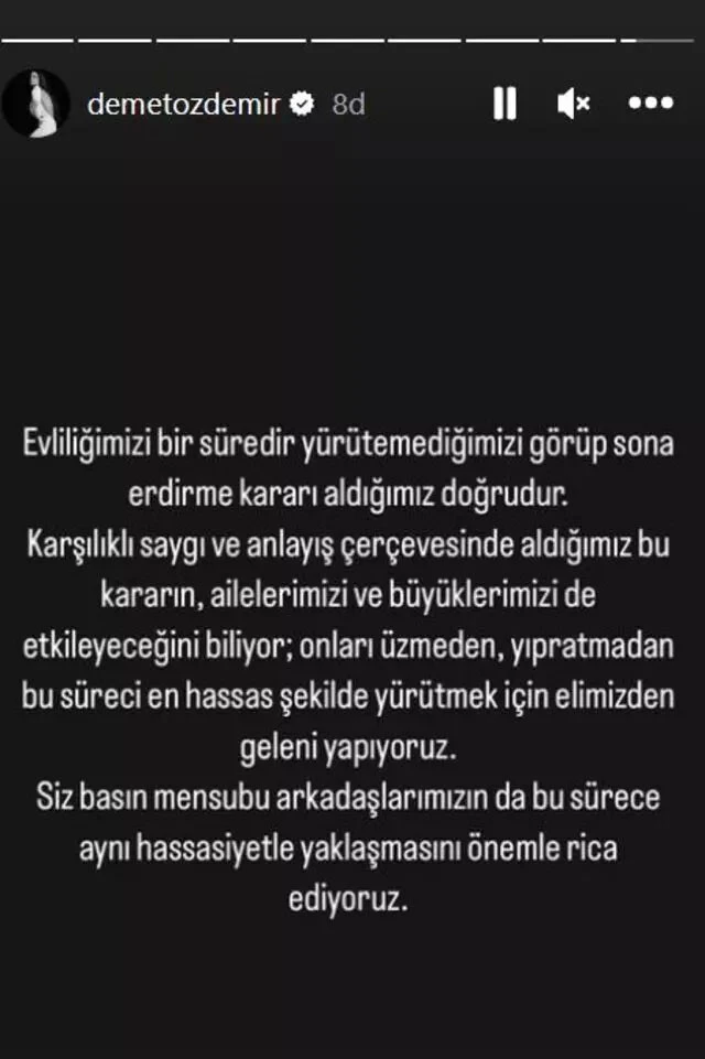 8 ay süren evliliklerini bitirme kararı aldılar: Demet Özdemir ve Oğuzhan Koç boşanıyor!