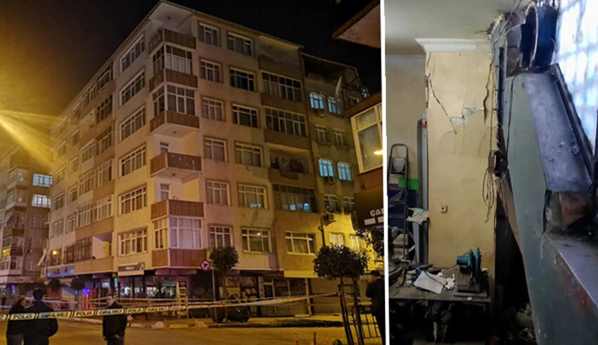 İstanbul'da korku dolu anlar! Altı katlı binadan gelen sesler nedeniyle bina boşaltıldı