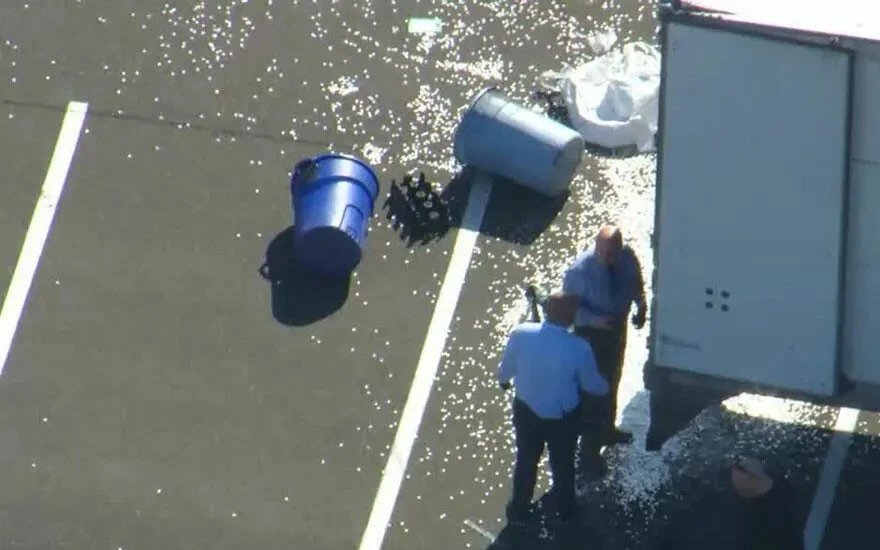 Hırsızların hüsranı: Soydukları bankaya ait tırdan kovalar dolusu madeni para çıktı!