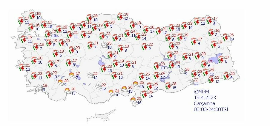 Sıcaklıklar düşüşe geçti, sağanak alarmı verildi! Gök gürültüsü ve şimşekler her yeri inletecek…