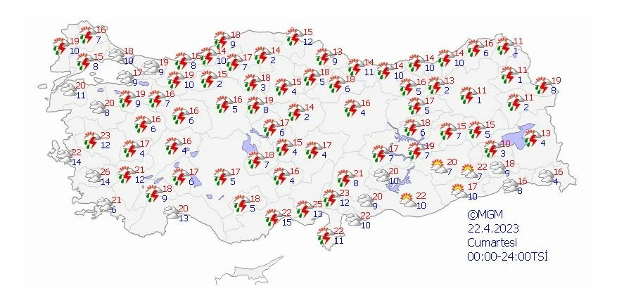 Sıcaklıklar düşüşe geçti, sağanak alarmı verildi! Gök gürültüsü ve şimşekler her yeri inletecek…