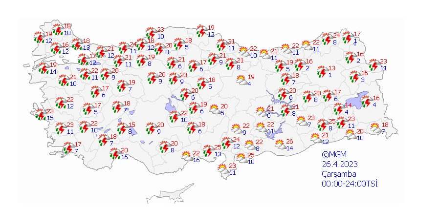 Gök gürültülü sağanak günlerce sürecek! Meteoroloji saat vererek uyardı…