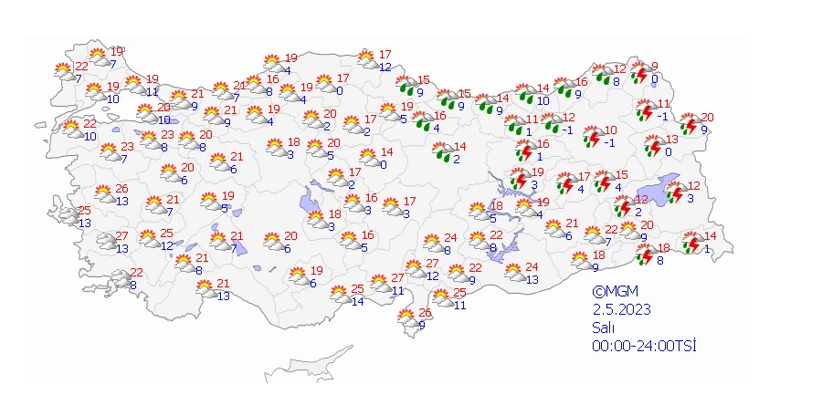 Batı’da güneş Doğu’da sağanak! Sıcaklıklar yükselişe geçti, bazı bölgeler için gök gürültülü yağış uyarısı