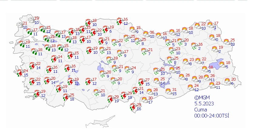 Batı’da güneş Doğu’da sağanak! Sıcaklıklar yükselişe geçti, bazı bölgeler için gök gürültülü yağış uyarısı