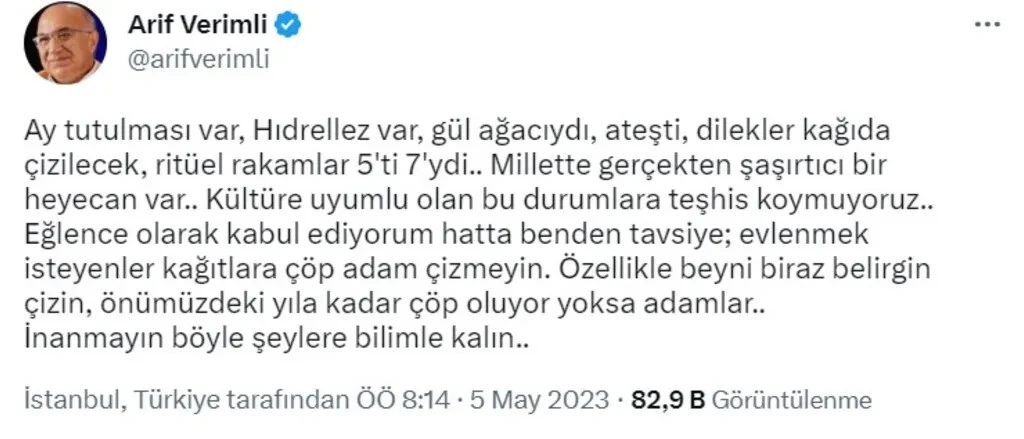 Müge Anlı’dan mikrofonları söküp gitmişti! İnzivaya çekilen Arif Verimli Hıdrellez çıkışıyla yine gündeme oturdu!