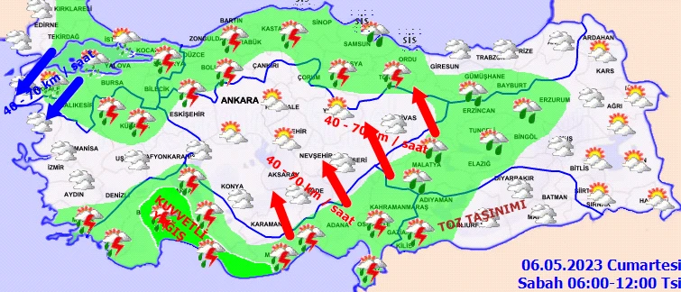 Kış mayıs ile geldi! Meteoroloji peş peşe uyardı: Kuvvetli fırtına ve sağanak vuracak (6 Mayıs hava durumu)