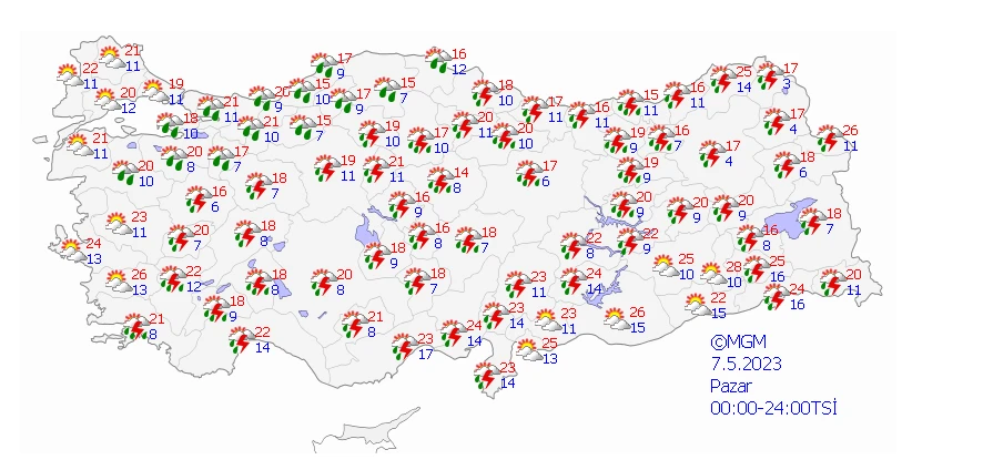 Kuvvetli sağanak için Meteoroloji gün vererek uyardı!