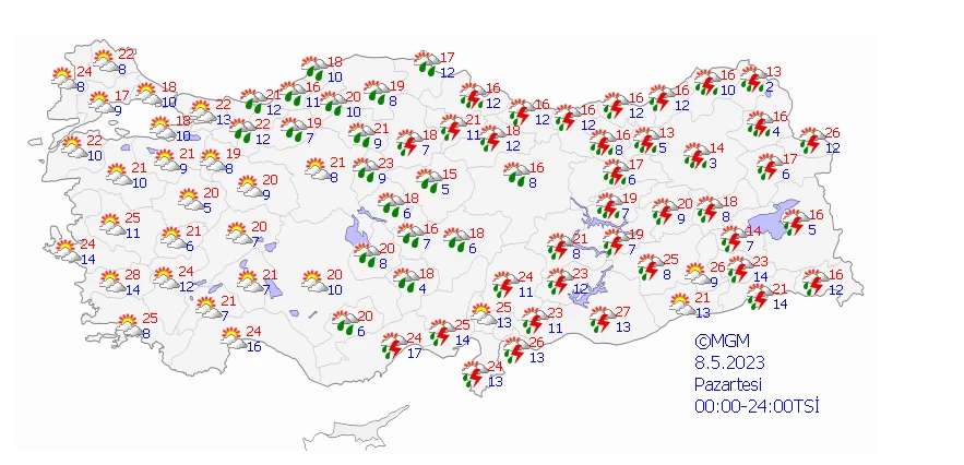 Kuvvetli sağanak için Meteoroloji gün vererek uyardı!