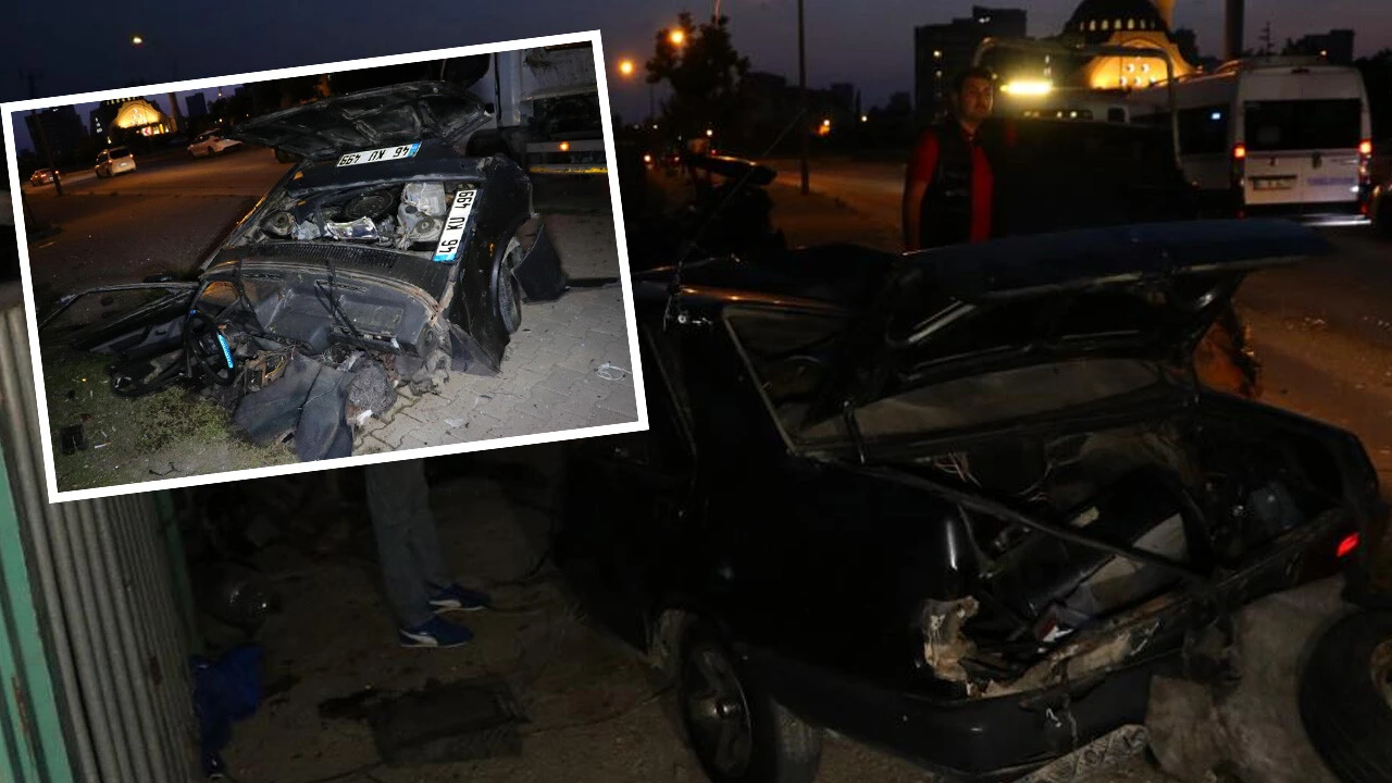 Yine Tofaş yine aynı manzara! Direğe çarptı, ikiye bölündü: 1 ölü