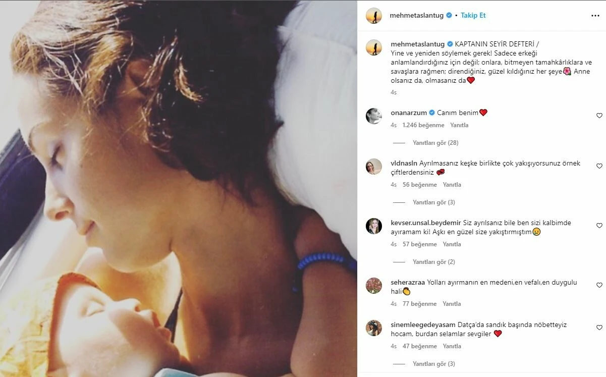 Geçen ay boşanma kararı almıştı! Mehmet Aslantuğ’dan Arzum Onan'a Anneler Günü mesajı!