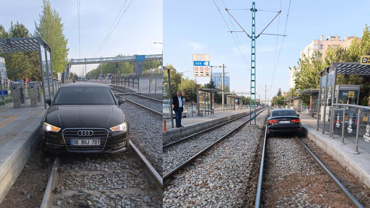 2,15 promil alkollü çıktı; tramvay yoluna girdi