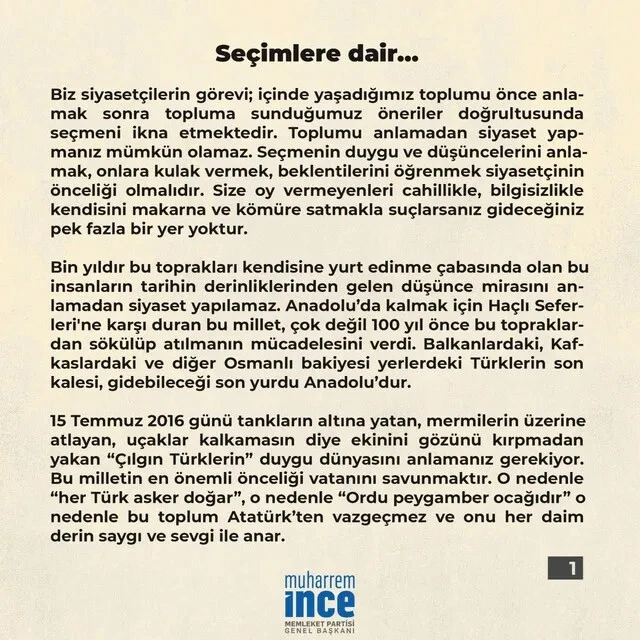 Muharrem İnce 6’lı masayı bombaladı: FETÖ ve PKK ile görüntü verip salon siyasetinden medet umdular