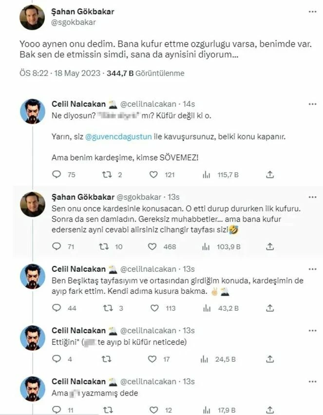 Ünlüler sosyal medyada birbirine girdi! Şahan Gökbakar hakaret yağdırdı