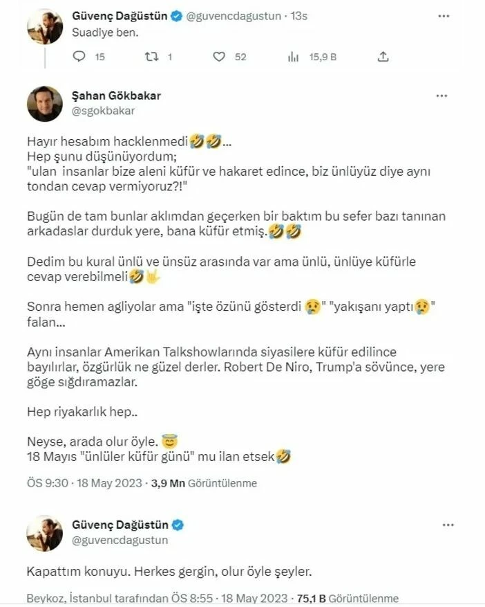 Ünlüler sosyal medyada birbirine girdi! Şahan Gökbakar hakaret yağdırdı