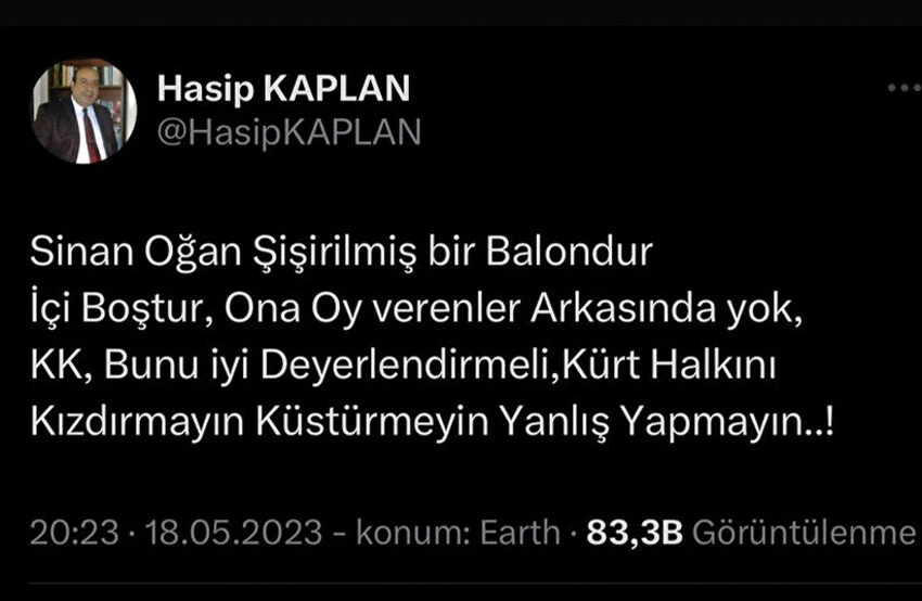 HDP'li Hasip Kaplan'dan Kılıçdaroğlu'na 'Oğan' ayarı: HDP'lileri küstürüp yanlış yapma HDP'li Hasip Kaplan'dan Kılıçdaroğlu'na 'Oğan' ayarı: HDP'lileri küstürüp yanlış yapma
